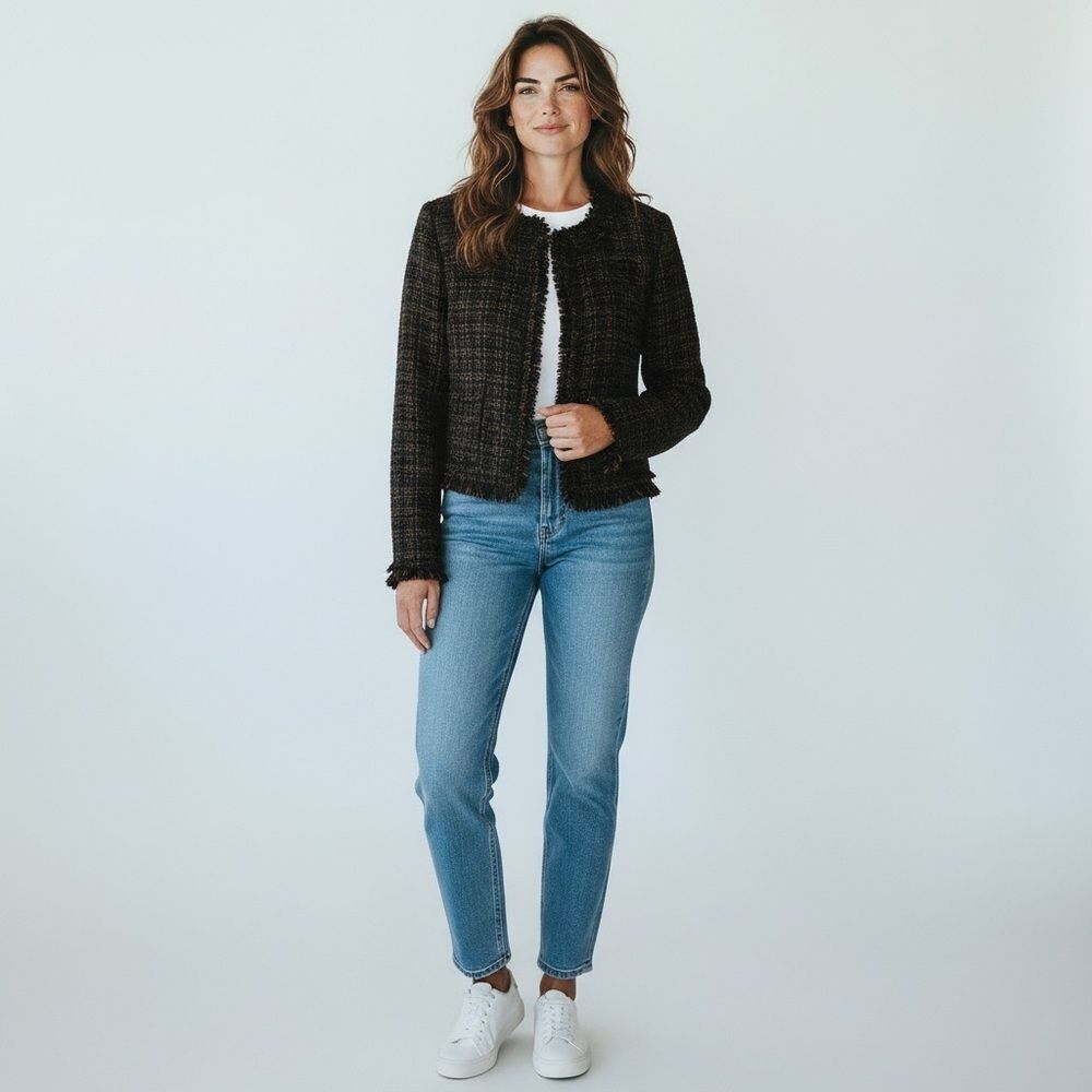 Tommy Hilfiger Black and Brown Tweed Jacket